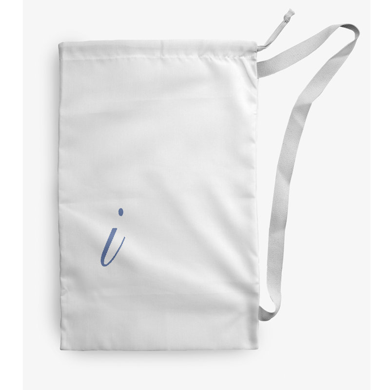 Sac à linge Monogram, Moyen (H 36 po x l 28 po), Blanc / bleu