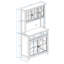 Commode d'appoint Bodhi avec comptoir pour micro-ondes et portes en verre