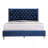 Transitional Full Upholstered Bed In Navy Blue