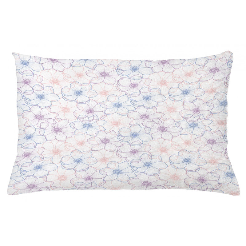 Housse de coussin décoratif floral intérieur/extérieur floral anemone, 16 po x 26 po