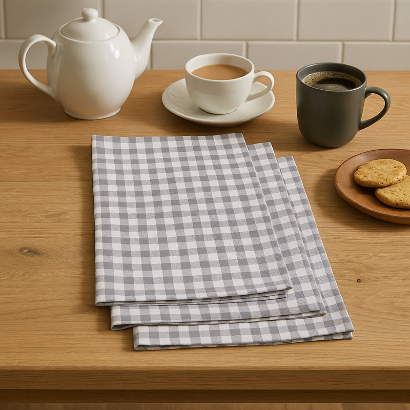 Cotton Waffle Tea Towel Kitchen Towel, Grey