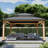 Cedar Wood Gazebo 11' X 13' Hardtop Galvanized Steel Roof With Curtain Netting