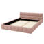 Lit plateforme grand en chenille rose avec tête de lit et structure solide sans sommier tapissier confortable et robuste-1239709968