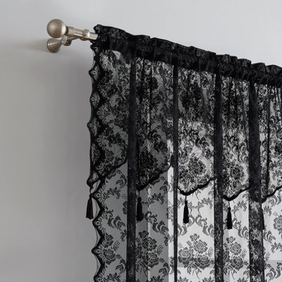 Luxury Lace Valance 54 W X 22 L Size With 6 Tassels For Vintage Kitchen, Dining Room Or Bathroom Décor