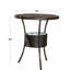 Table de comptoir avec design multi brun, l 31,75 po x l 31,75 po x H 34,25 po, table de configuration en PE et pieds en fer, structure de configuration, abat-jour, processus d'assemblage