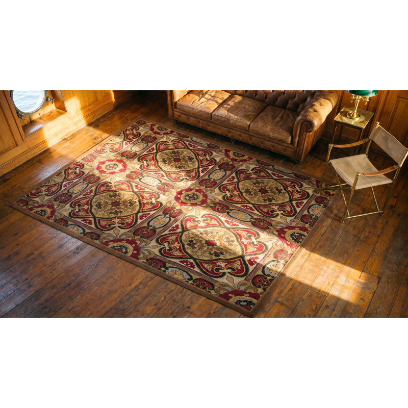 Tapis ivoire crème à motif floral européen ivoire antique