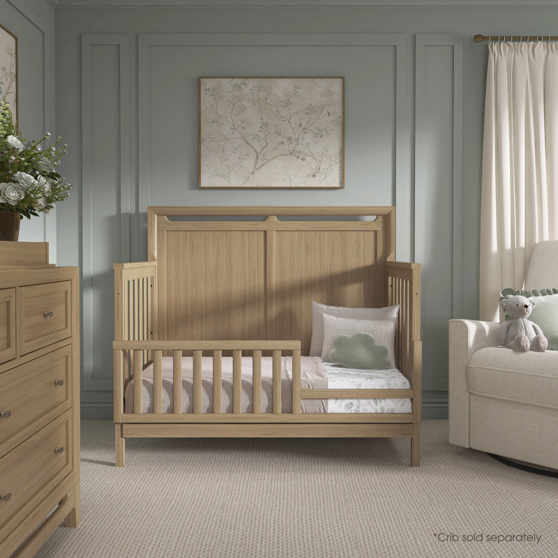 Barrière de sécurité pour lit de bébé convertible Evolur I Assemblage complet I Qualité durable, Alpine Oak