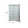 Louis Philippe Transitional 5-Drawer Rectangular Chest
