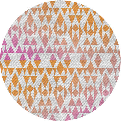 Tapis orange à motif géométrique Kincer