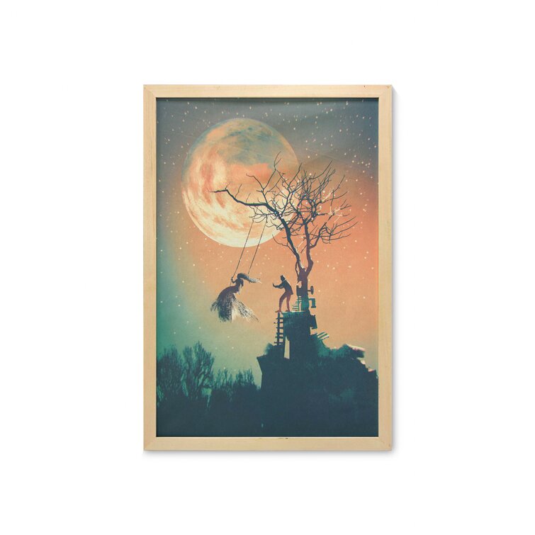 Millwood Pines Alauni Heart Shaped Moon On Canvas by Ysign Print