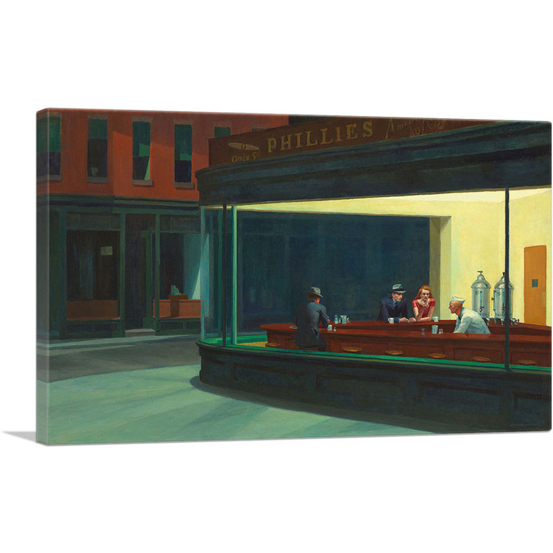 Nighthawks 1942 - impression, H 12 po x l 18 po x P 1,5 po