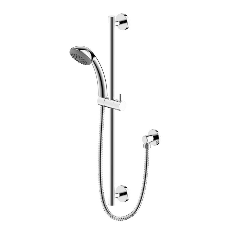 Z Collection 25" Slide Bar Handheld Shower Head Set with Flexible Hose - Chrome Polished, Chrome Polished