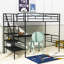 Lit mezzanine simple en métal avec bureau