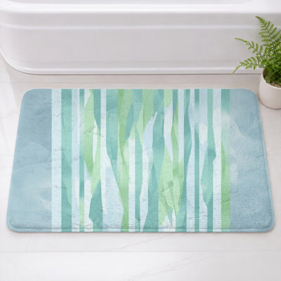 Tapis de bain abstrait à rayures verticales