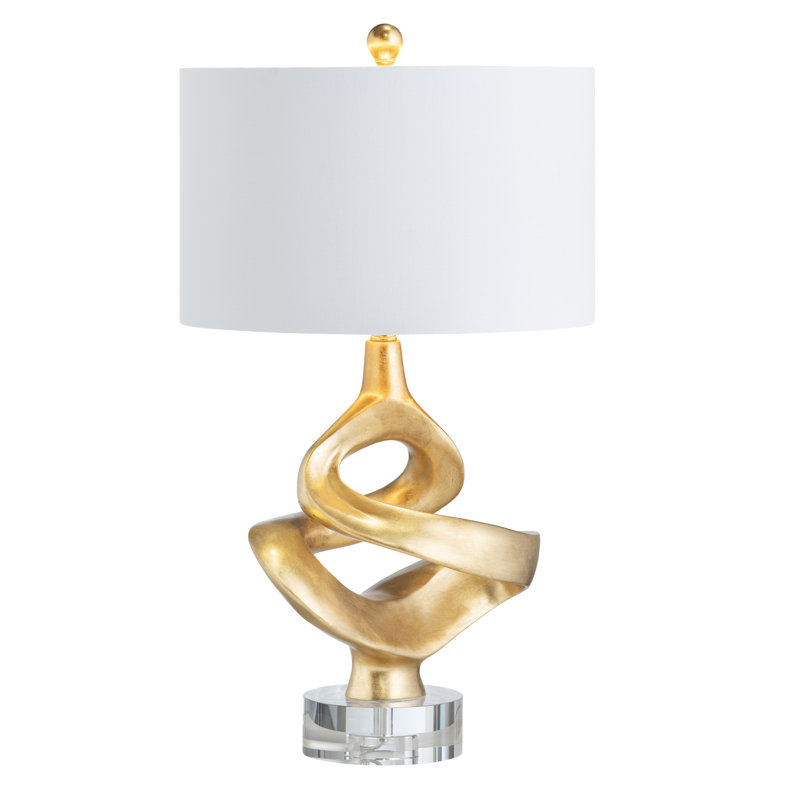Lampe de table 30,25 "en résine avec abat-jour blanc