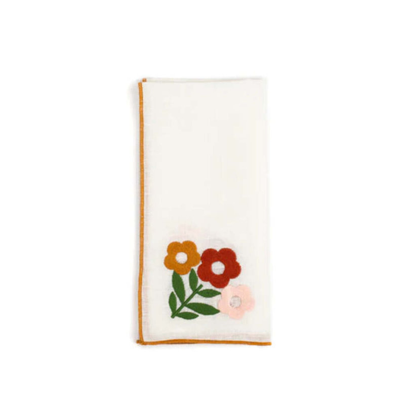 Floral Square Napkins, Orange