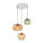  VetroMix  3 - Light Contemporary Vintage Cluster White Pendant Light with Colored Glass Shades