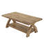 Table basse en bois massif avec tablette de rangement, table centrale rectangulaire rustique-1799882594