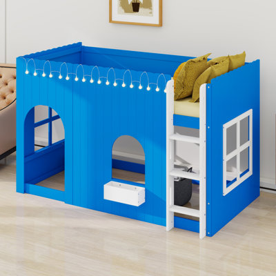 Loft Bed with Warm LED Light String, Cozy and Inviting Design