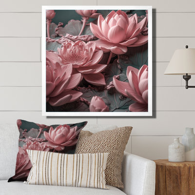 Fleur de lotus rose délicat sur toile
