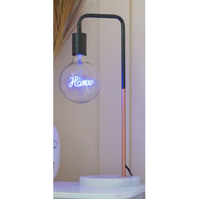 Stoneboro 51Cm Black/Copper Desk Lamp Set with Outlet