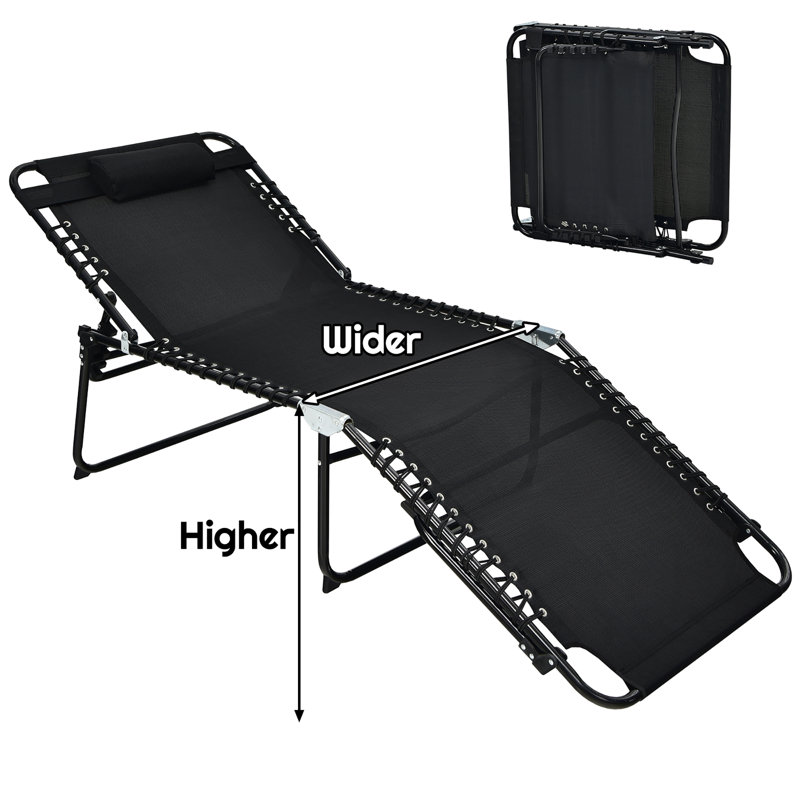 Juwariya Outdoor Metal Chaise Lounge, Black