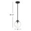 Luminaire suspendu sphère 1 lumière en noir mat-80956735