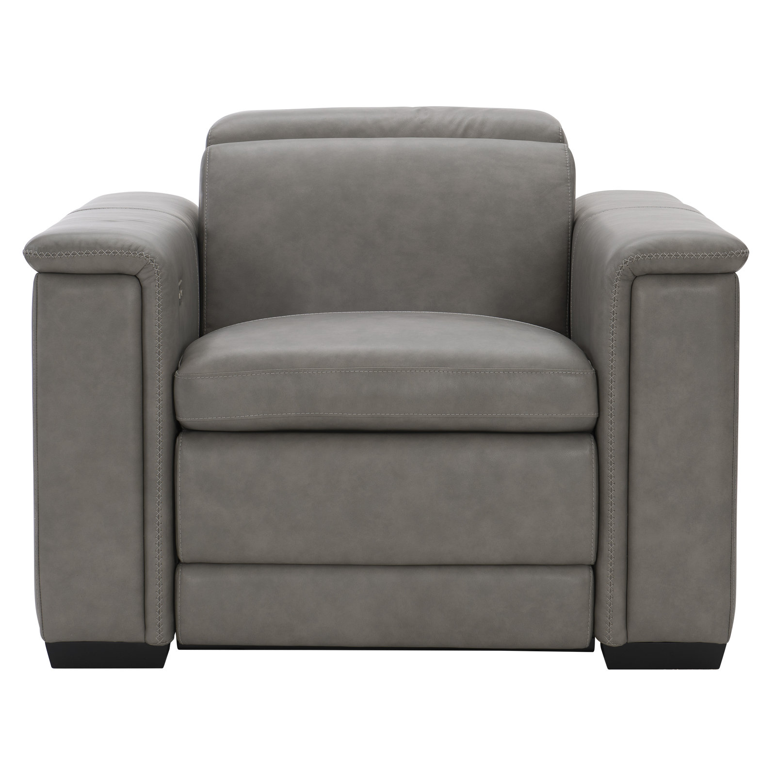 Lioni Genuine Leather Club Chair, Gray