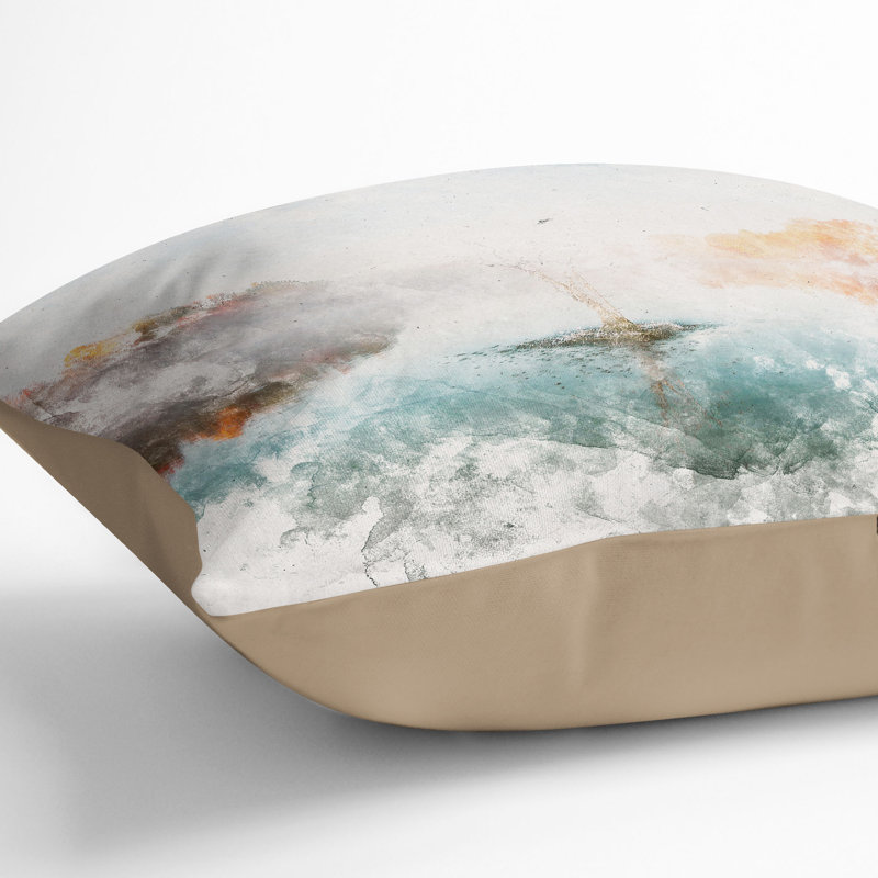 Square Throw Cushion, Stone, 40cm H x 40cm W x 15cm D