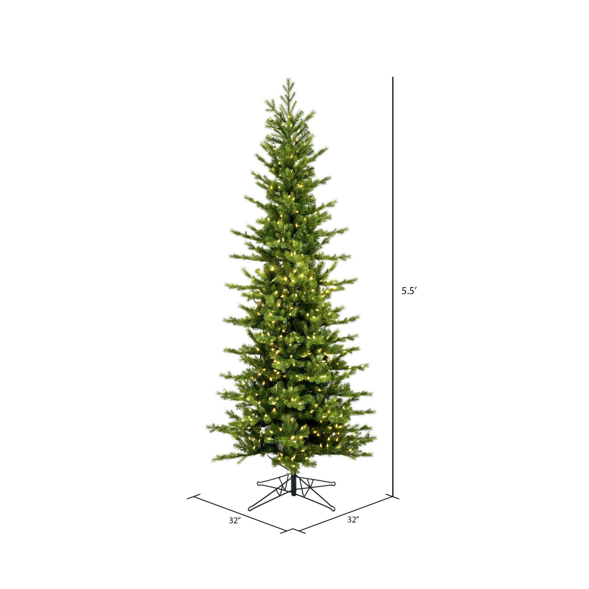 Moutauk Pencil Pine Artificial Christmas Tree, 5.5'