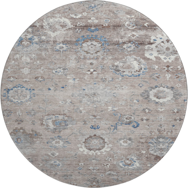Premium Machine Washable Kumbhar AMF1371 Formal Rug, Round 8'