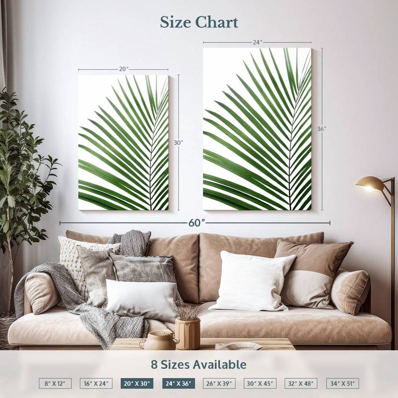 Harnek Green Palm Leaf, 36" H x 24" W