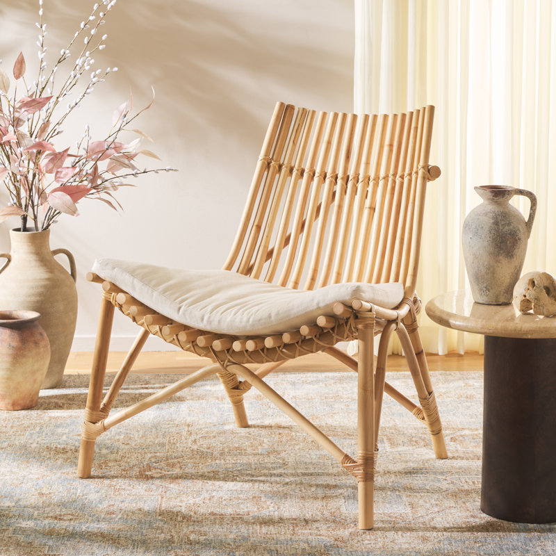 Fauteuil d'appoint avec coussin Hanoverton, Naturel