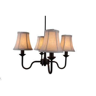 Lustre classique à 4 lumières avec abat-jour Leclaire