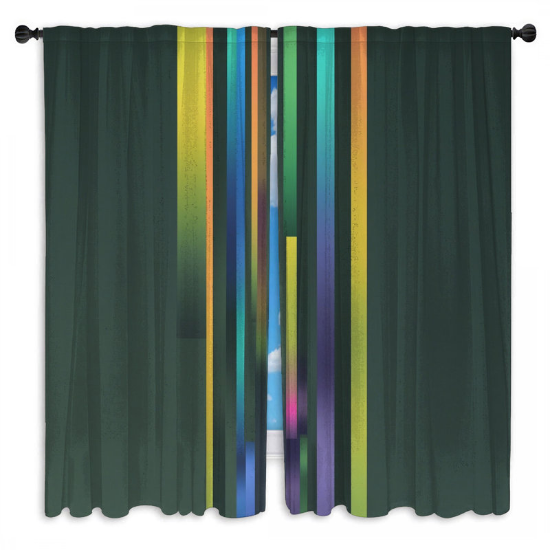 Rideaux arc-en-ciel à rayures verticales Rainbow, 20 po x 80 po - 2 panneaux, Transparent