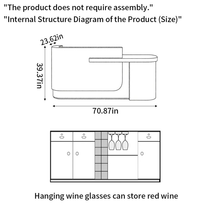 Markey 70.87 " L Home Bar, Tan
