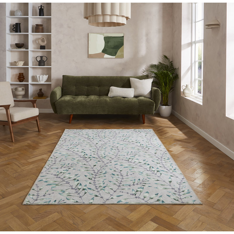Harlequin Chaconia Putty Forest - 185 x 290, Green/Grey, Rectangle 185 x 290 cm