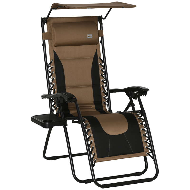 Boulder Zero Gravity Lounger Chair, Folding Reclining Design with Steel Frame and Padded Headrest