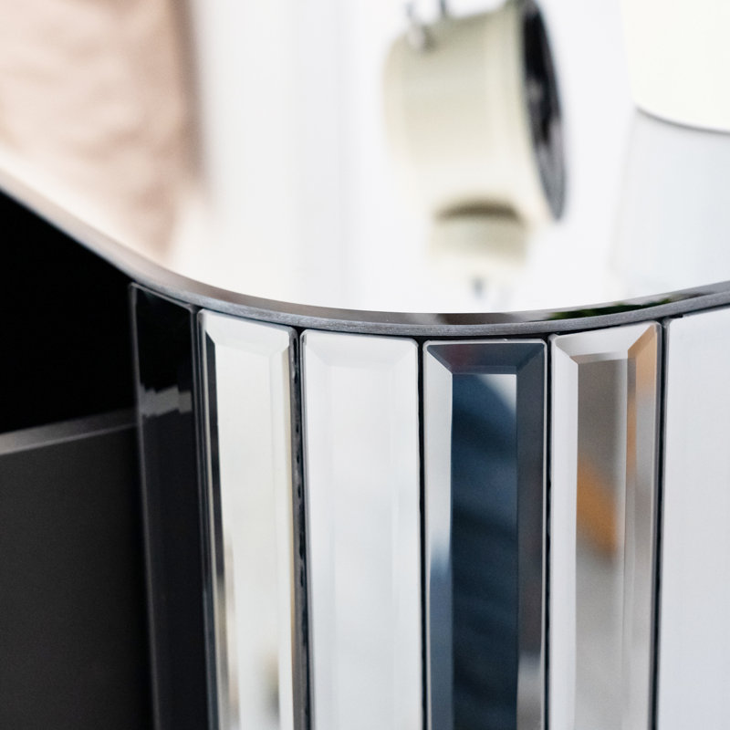 Table de chevet 2 tiroirs en fer gris, Gris / noir