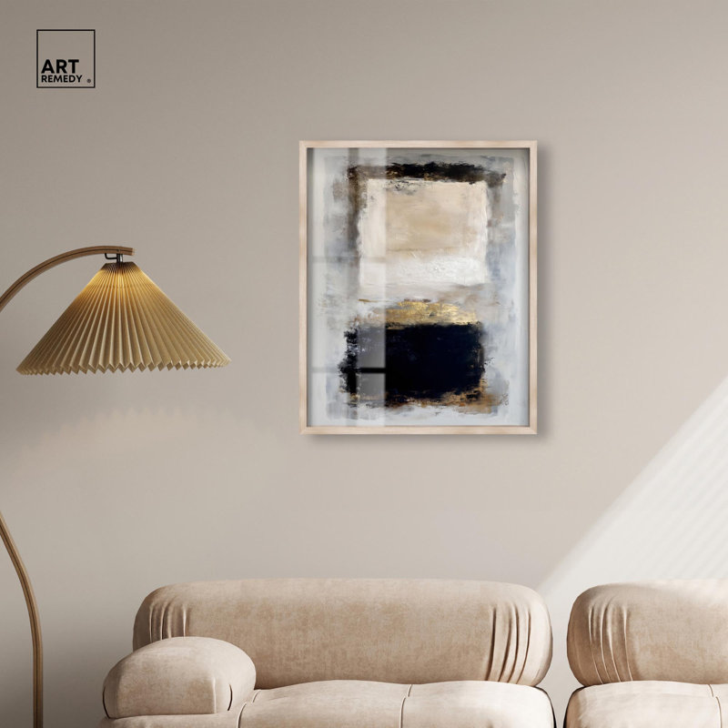 Grande décoration murale Beige Void I Shadowbox Print par Art Remedy, cadre blond, 24 x 30, H 31 po x l 25 po, Cadre blond