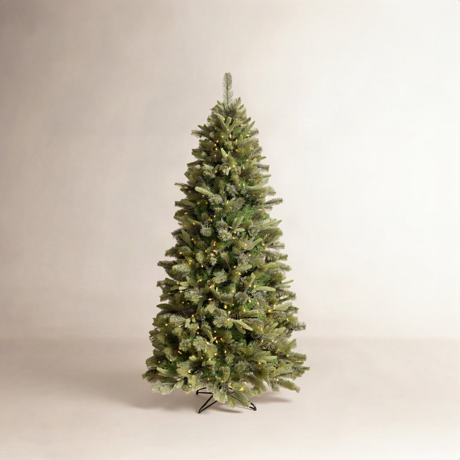 Green Pine Flocked Pre-Lit Pine Christmas Tree, 9.5' H, Warm White LED