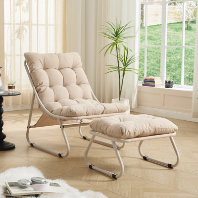 Méridienne avec repose-pieds, fauteuil inclinable confortable avec coussin gonflable et repose-pieds