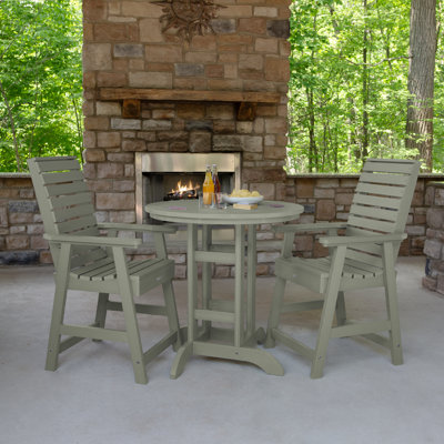 Machado 2-Person 36" Round, Counter-Height Dining Set