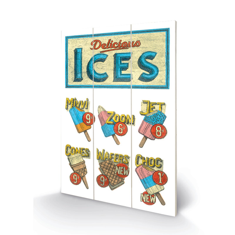 Delicious Ices by Barry Goodman - No Frame Print on Wood