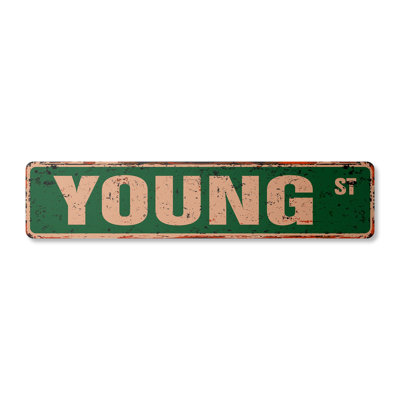 Young Street Sign Aluminum 4" X 18"