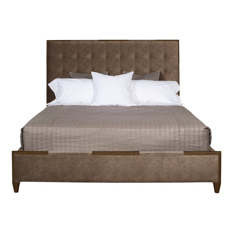 Thom Filicia Home California King Upholstered Panel Bed, Worthy Snow, Havana