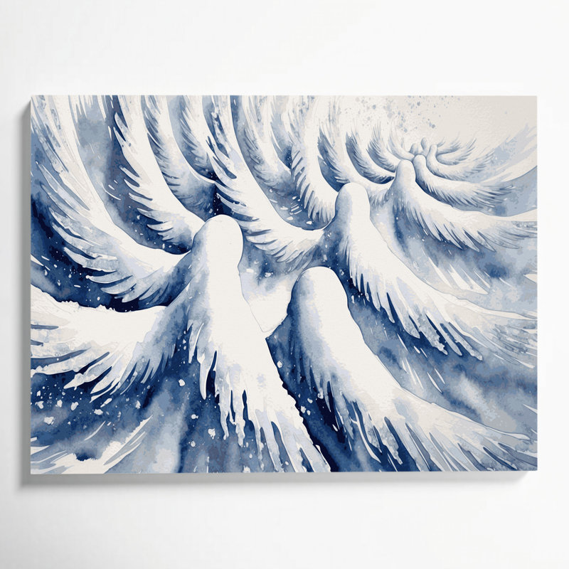 «Christmas Snow», art mural sur toile bleue, H 20 po x l 24 po