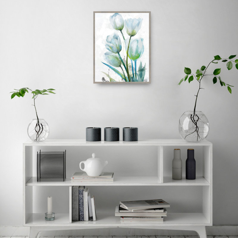 Large Red and White Tulip Canvas Art Print