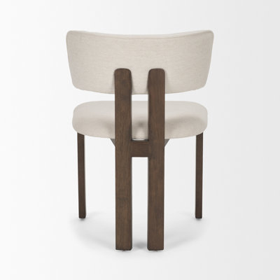 Soho Curved Open Back Gray Chenille Tripod Frame Dining Side Chair