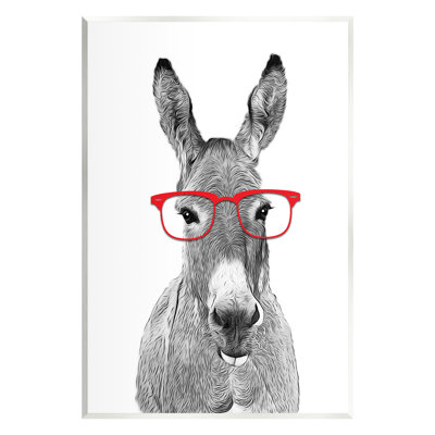Au-561-Giclee " Donkey In Red Eyeglasses Animal " by Annalisa Latella